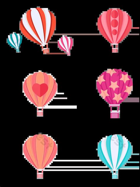 Vector De Globo De Aire Caliente Dibujado A Mano Elementos Graficos