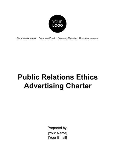 Free Public Relations Ethics Advertising Charter Template to Edit Online
