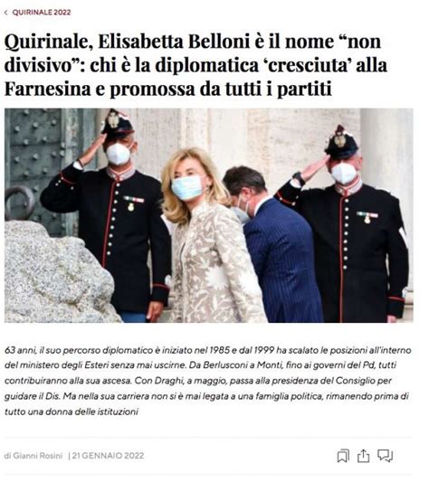 Il Fatto Quotidiano Sostiene L Elezione Al Quirinale Di Elisabetta