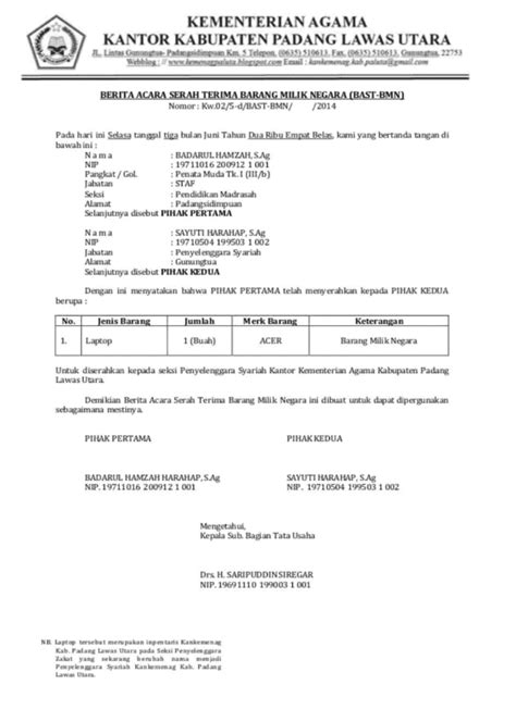 Format Surat Penyerahan Dokumen 10 Contoh Surat Serah Terima Barang