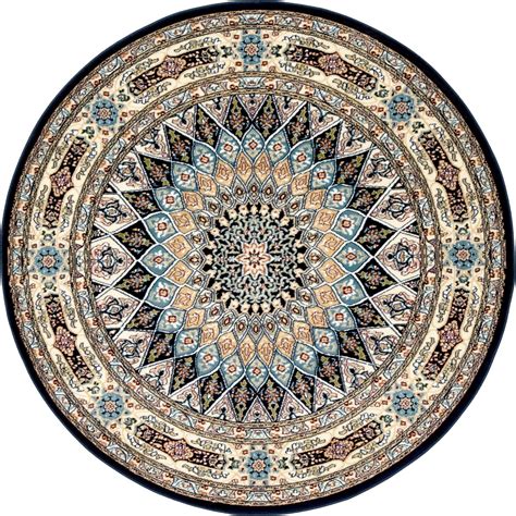 Navy Blue 5' x 5' Rabia Round Rug | Rugs.com