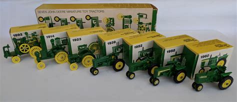 Seven John Deere Miniature Toy Tractors Model Vehicle Sets Hobbydb