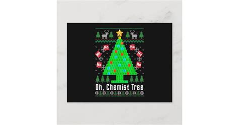 Oh Chemist Tree Merry Chemistree Chemistry Ugly Ch Holiday Postcard