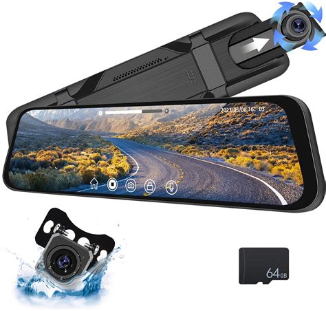 Amazon CAMECHO 9 66 Mirror Dash Cam Rear View Mirror Camera Front