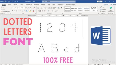 Dotted Line Font For Tracing - Printable Form, Templates and Letter