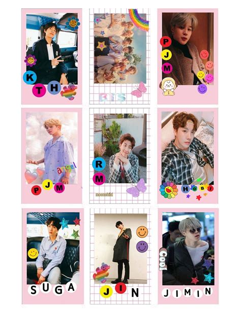 Bts Printables Polaroids Book Covers Bookmarks Etc Pegatinas Para Imprimir Gratis Fotos