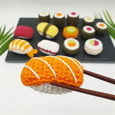 Crochet A Colorful Sushi Set For Play Or Display Yum Knithacker In