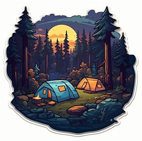 Camping in the Woods Sticker, Vinyl Stickers Decals, Hiking Sticker ...