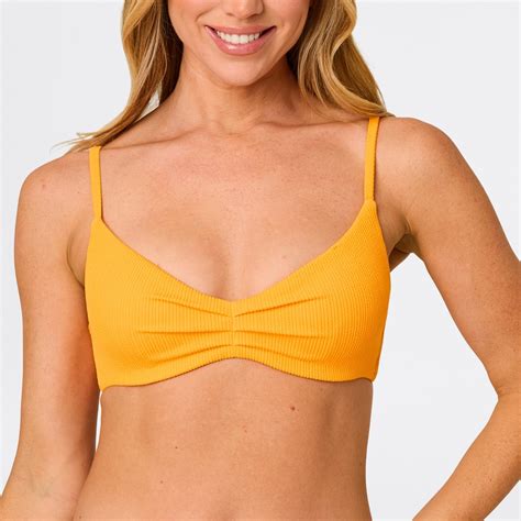 Wave Zone Women S Textured Bikini Top Bright Yellow Big W