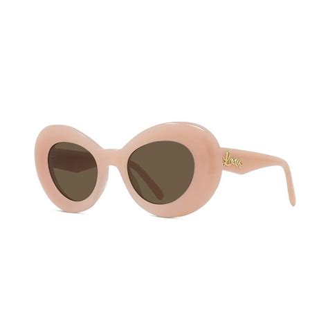 Loewe Womens Curvy 47mm Oversized Oval Sunglasses In Pinkbrown Solid Modesens