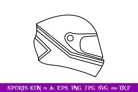 Racing Helmet Sport Icon Graphic by purplespoonpirates · Creative Fabrica