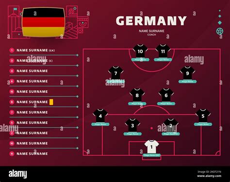 deutschland Line up World Football 2022 Turnier Finale Bühne Vektor