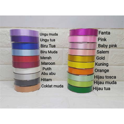 Jual Pita Jepang Polos Inch Pita Warna Hiasan Kado Souvenir Murah