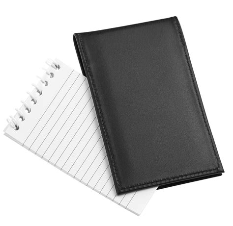 Black Leather Pocket Notepad Holder For X Inch Memo Pad Holder D And