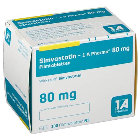 Simvastatin 1A Pharma 80 Mg Filmtabletten Shop Apotheke