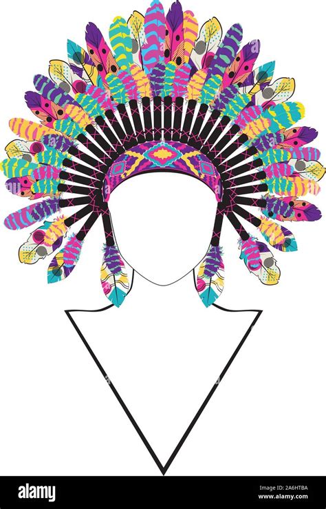 Indian Chief War Bonnet Stock Vector Images Alamy