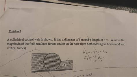 Solved A Cylindrical Control Weir Is Shown It Has A Chegg