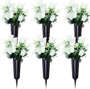 Amazon Tigeen Sets Artificial Cemetery Flowers With Grave Vase