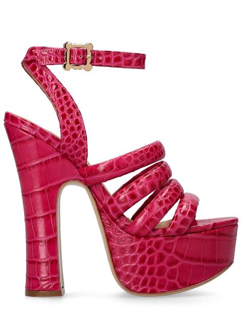 Vivienne Westwood 150mm Britney Embossed Leather Sandals In Pink Lyst