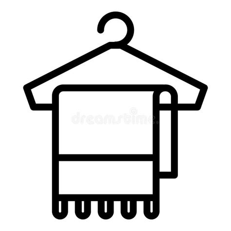 Towel On Hanger Icon Outline Style Stock Vector Illustration Of