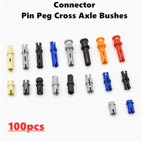 100pcs Lot Technical Part Connector Pin Peg Cross Axle Bushes Building