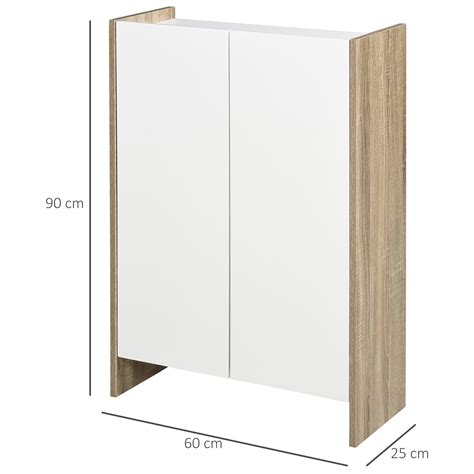 Dulap Cu Doua Usi Homcom PAL 60 X 25 X 90 Cm Alb Maro EMAG Ro