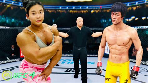 PS5 Bruce Lee Vs Stronger Muscular Girl EA Sport UFC 4 YouTube