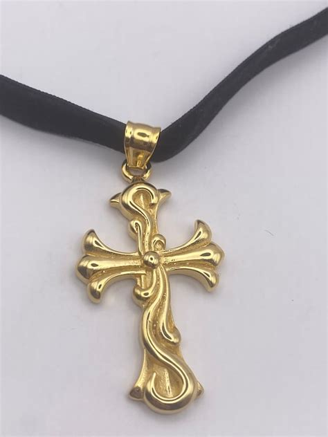 Vintage Celtic Gold Stainless Steel Cross Pendant Nec Gem