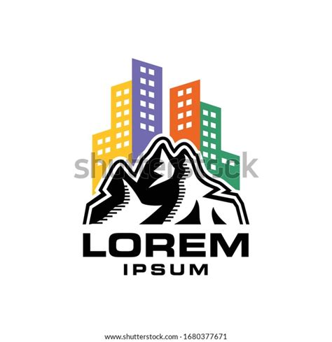 Mountain City Logo Design Vector Stock Vector Royalty Free 1680377671