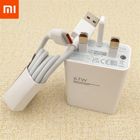 Xiaomi 67W Turbo Fast Charger UK Plug 6A Type C Cable For Mi 12 11T Pro