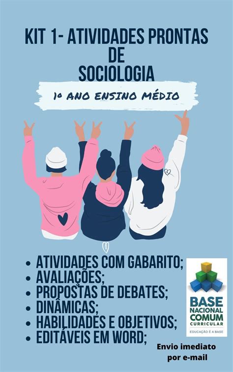 Kit De Atividades Prontas De Sociologia Ano Do Ensino M Dio