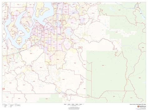 Pierce County Washington Zip Codes By Mapsherpa The Map Shop