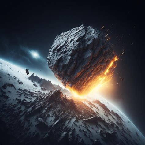 Premium Ai Image Asteroid Crashing Into Earth