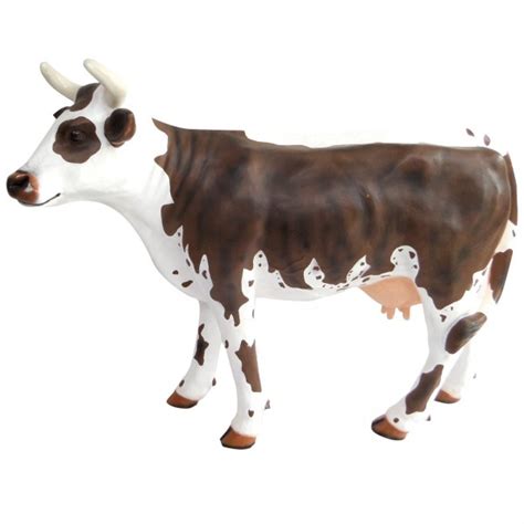 Statue Vache En R Sine Marron Et Blanc Xxl Cm Prince D Coration