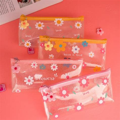 1Pcs Kawaii Etui Bloem Transparante Estuches Schoo Grandado