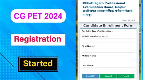 CG PET 2024 Registration Started CG PET Application Form Started 2024