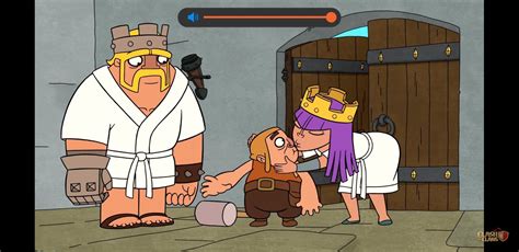 Barbarian King And Archer Queen Kissing