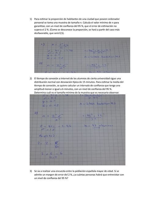 Tarea Estad Stica Confianza Y Poblacion Para Estimar La Proporci N