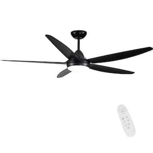 Yuhao Modern Indoor In Black Ceiling Fan With Integrated Led Light