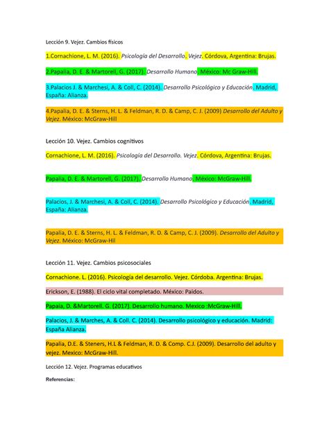 Reto Referencias Adultez A La Vejez Desarrollo Humano V Uveg