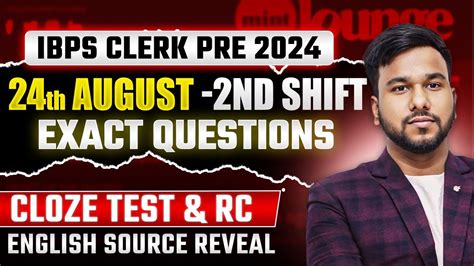 Ibps Clerk Pre Exact Cloze Tests Rc Questions English Memory