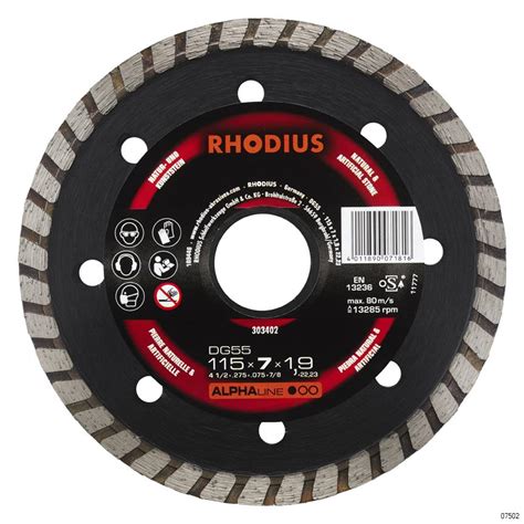 RHODIUS DIAMOND CUTTING DISC ALPHALINE DG55 Veligaa Hardware