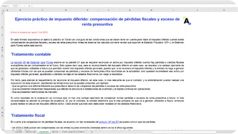 Pack De Formatos En Excel Para Calcular El Impuesto Diferido En