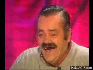 Old spanish man laughing hard (Very funny laugh) on Make a GIF