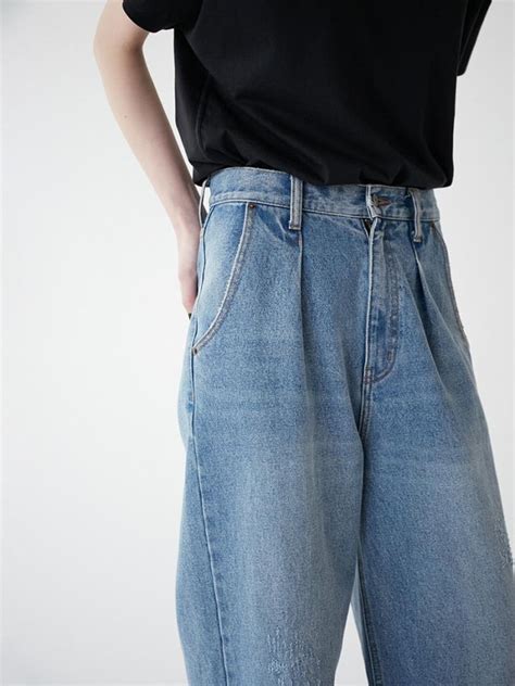 予約販売【 Chignon 】〜yenn〜 High Rise Tuck Wide Denim Pt Y222 31010 5qu Tax Free！ Laracroft