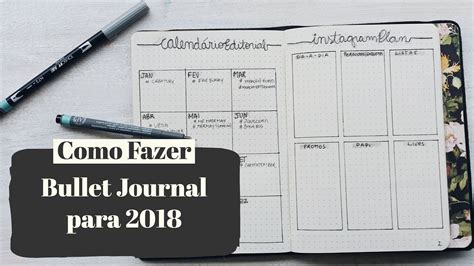 Como fazer um Bullet Journal para 2018 Ideias de páginas para