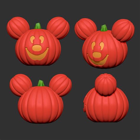 Stl File Mickey Mouse Pumpkin 🐁 ・3d Print Object To Download・cults