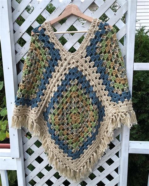 Crochet Poncho Pattern Granny Squares