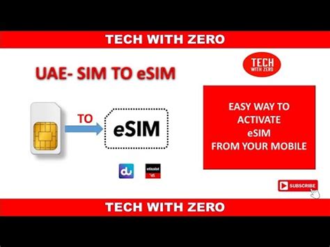 Easy Way To Convert Uae Physical Sim To E Sim Using Mobile App Du Or