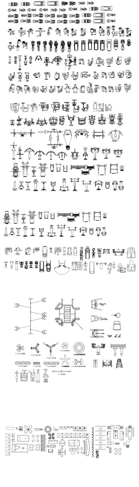 All Gym Fitness Equipment Cad Blocks Bundle Stadium Gymnasium Playg Cad Design Free Cad